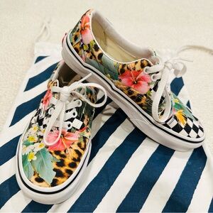 Hawaiian Floral Print Custom Vans